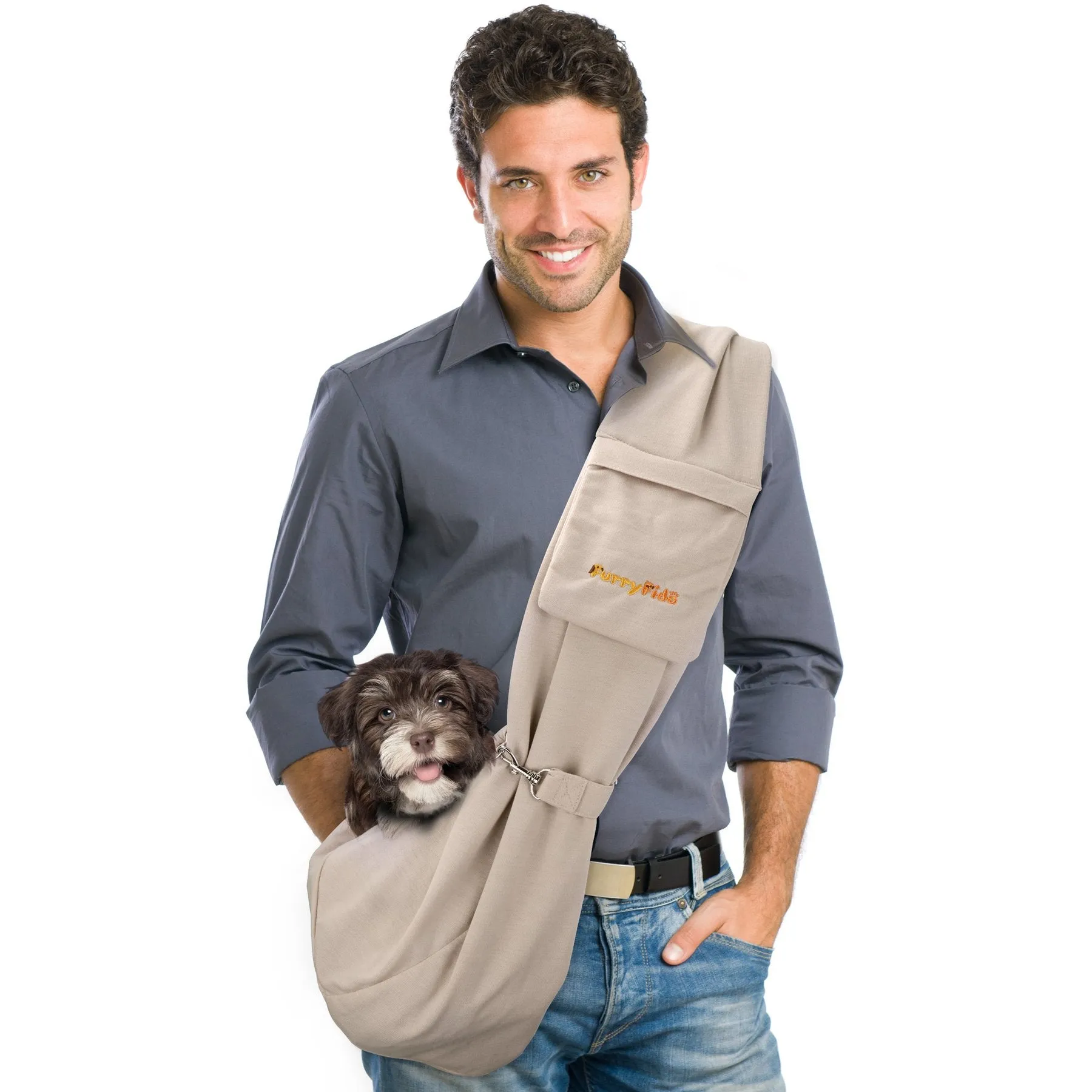 Furry Fido Classic Pet Sling - Khaki