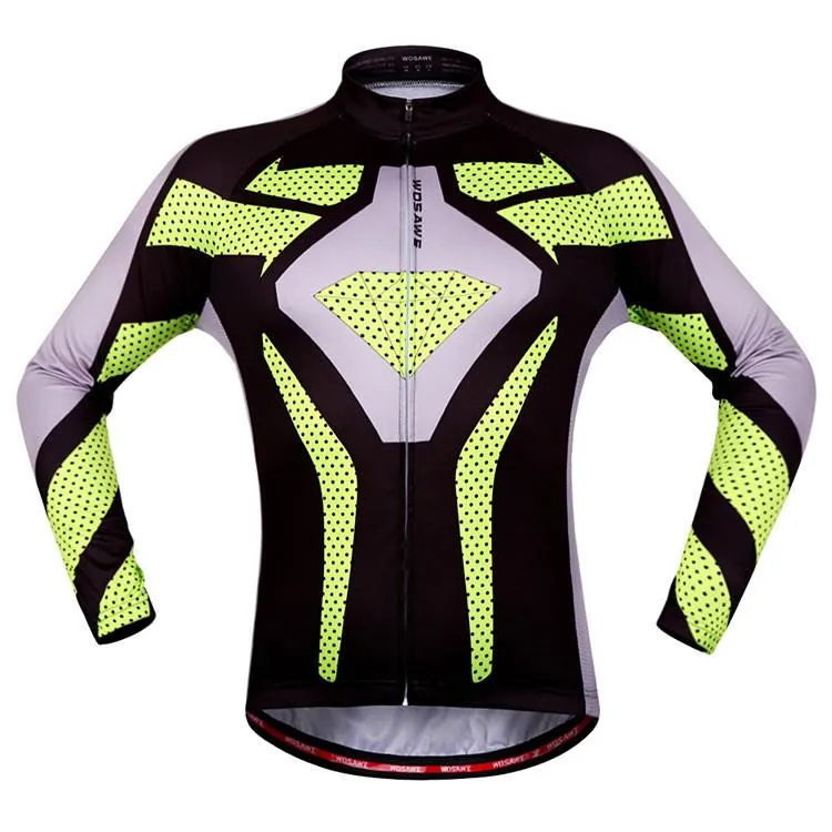 Green Black Long Sleeve Cycling Jersey Top