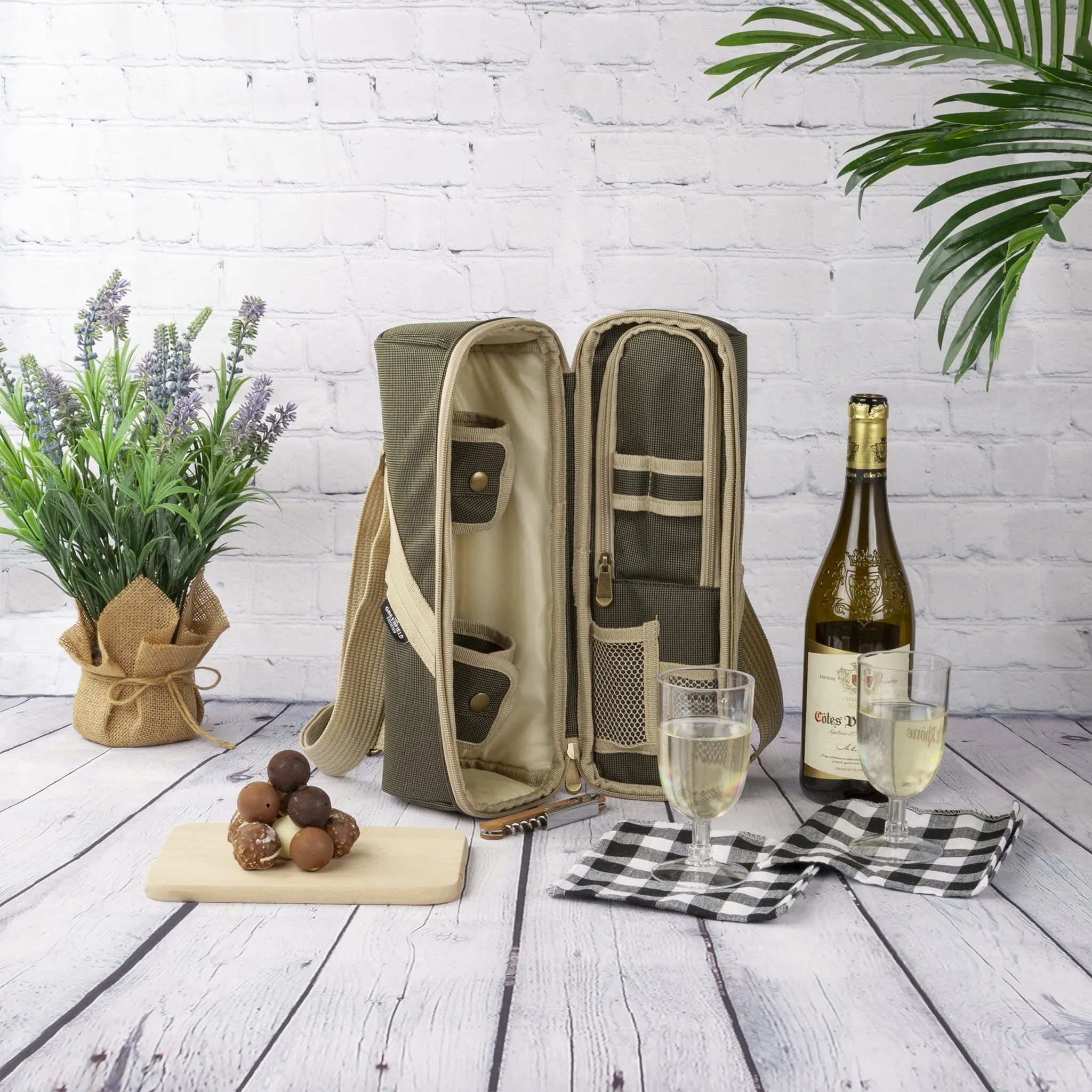 Greenfield Collection Deluxe Wine Cooler Bag for Two People