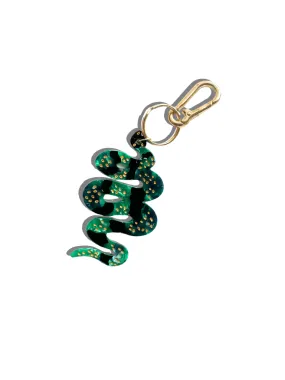 Hand-painted Snake Bag Charm   Keychain | Eco-Friendly