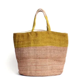 Hand Woven Jute Tote Bag Ochre