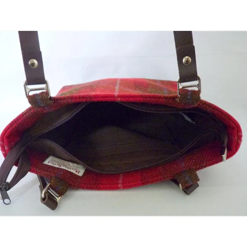 Harris Tweed Bag - Bedale Tote Bag - Red & Brown