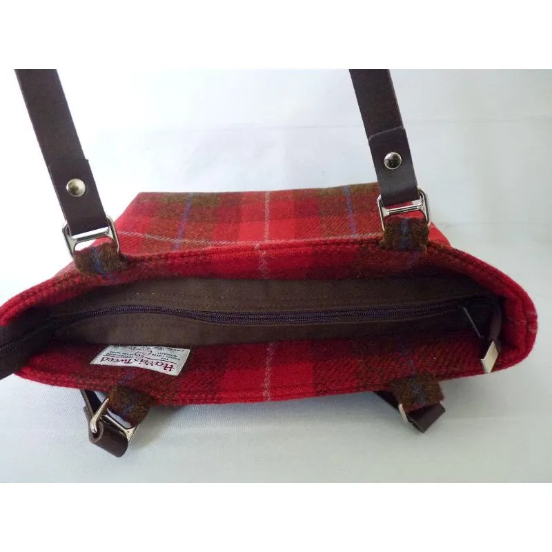 Harris Tweed Bag - Bedale Tote Bag - Red & Brown