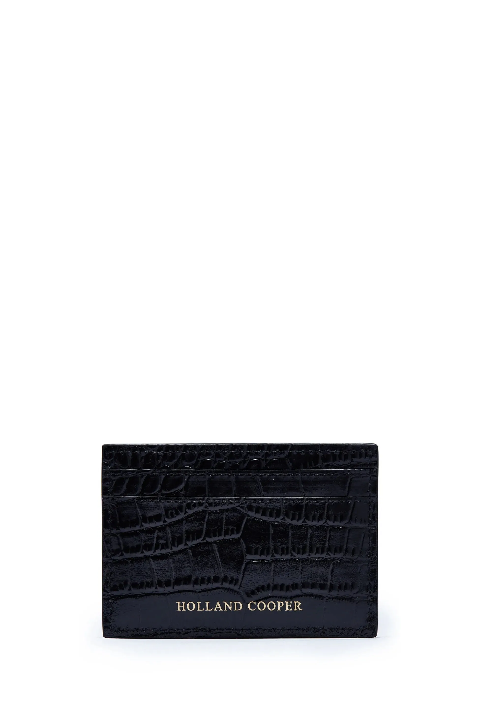 Holland Cooper Chelsea Ladies Card Holder in Black Croc