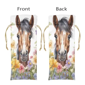 Horse awd305 Linen Wine Bottle Bag