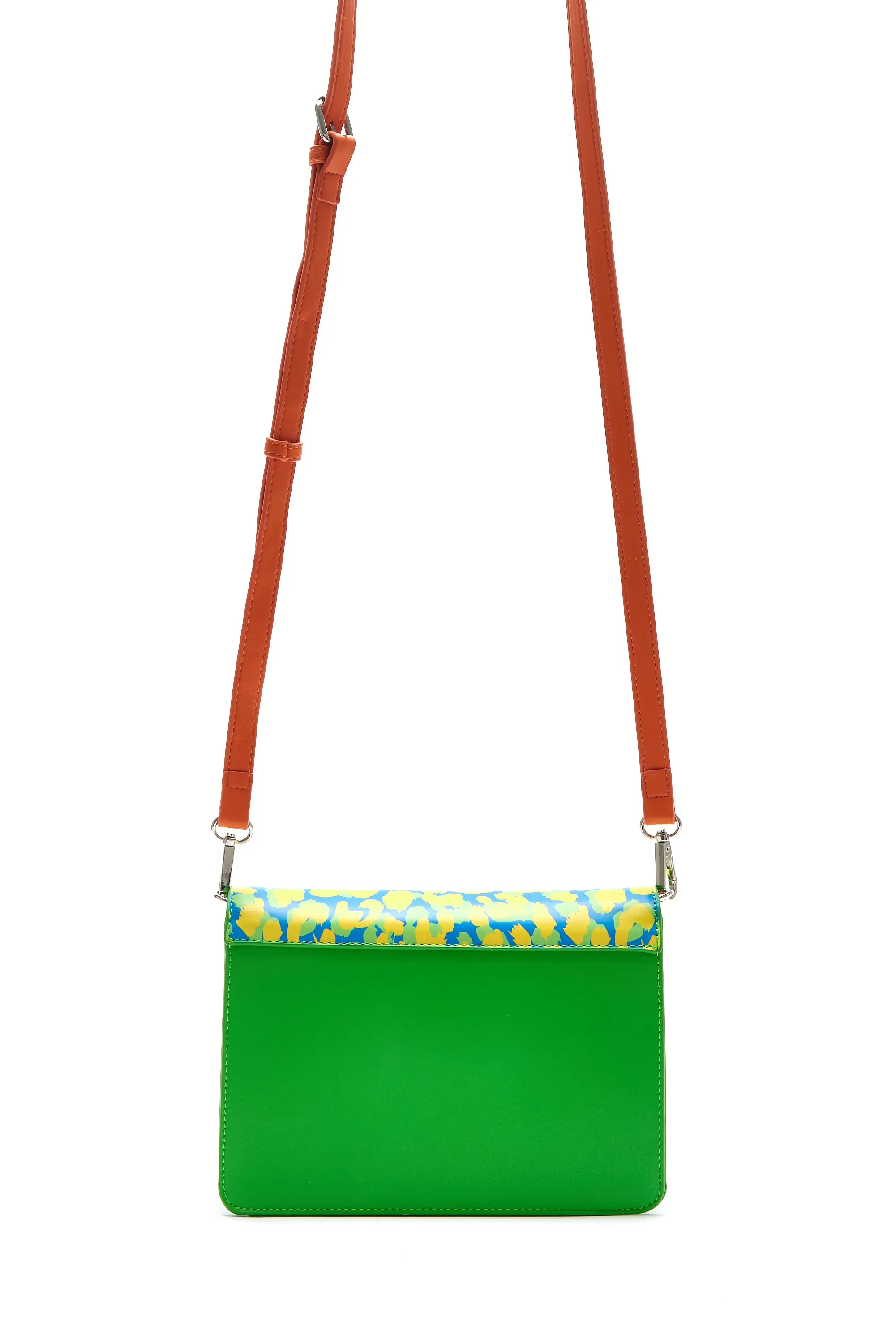 House Of Holland Cross Body Bag In Green With ‘House’ Print