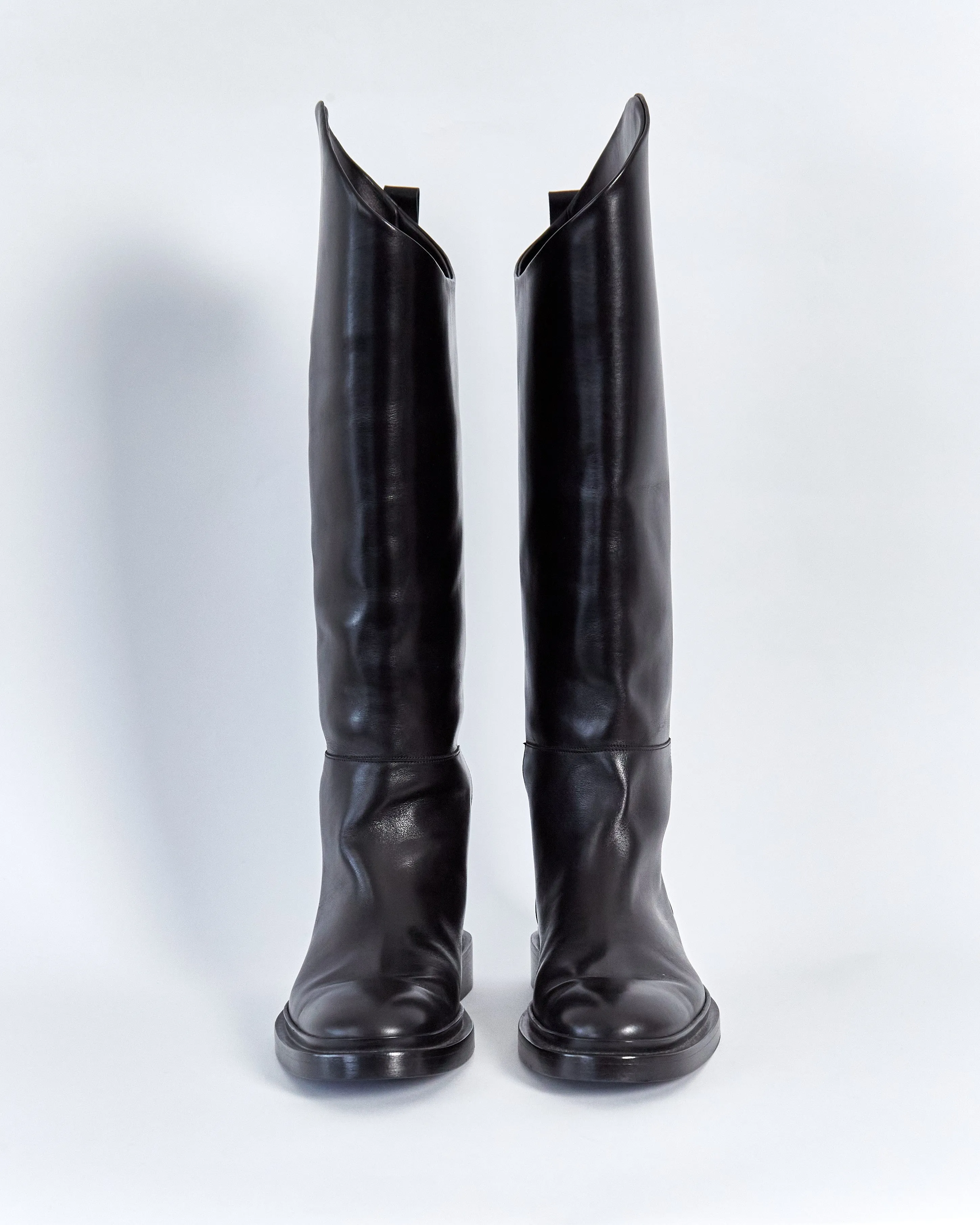 Jil Sander leather riding boots, black, 41