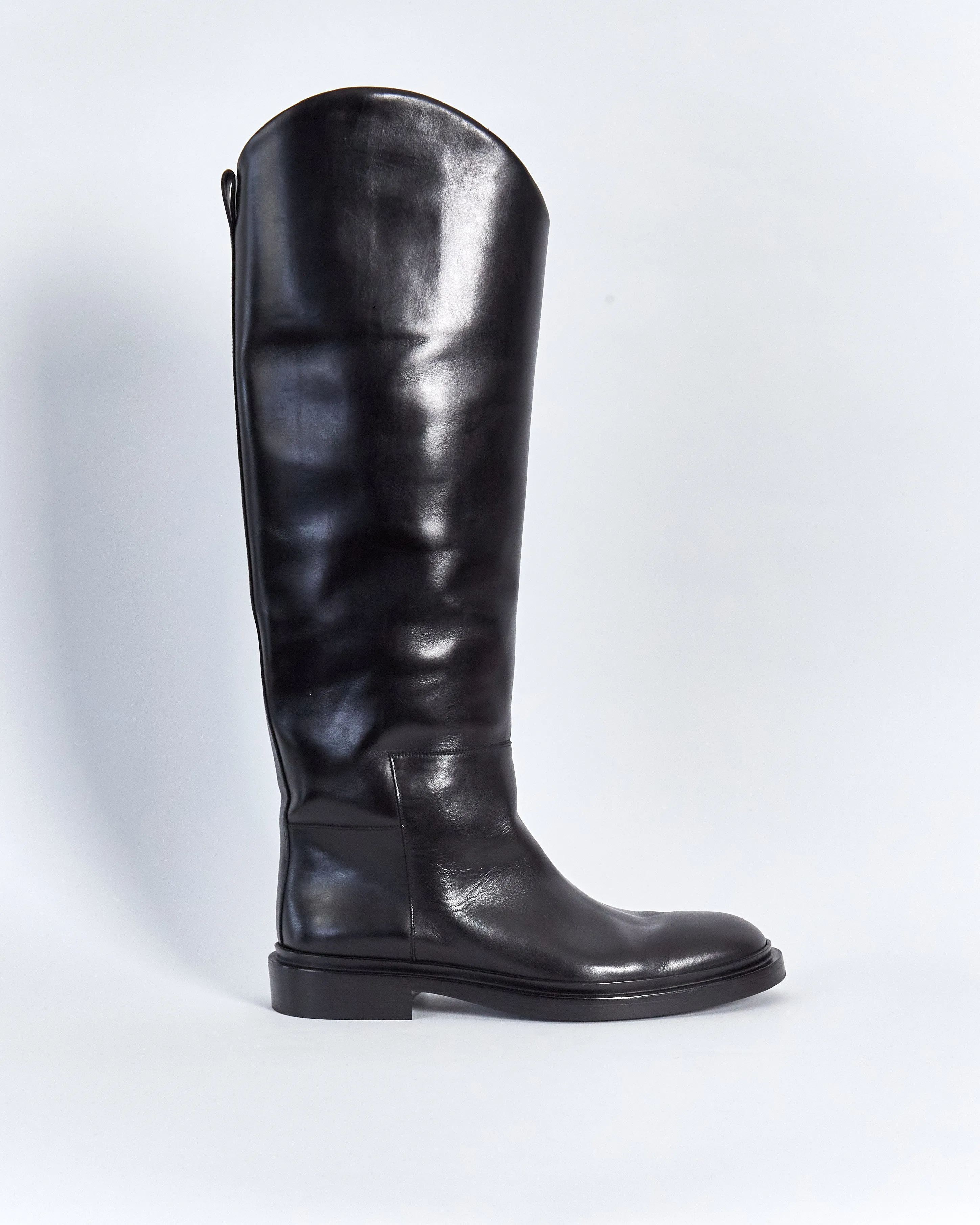 Jil Sander leather riding boots, black, 41