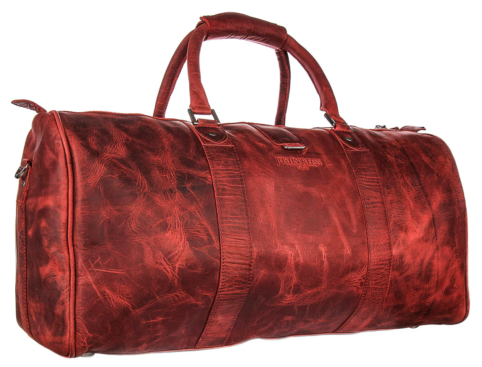 Justinreess England Classic Voyager In Dark Red Duffle Bag