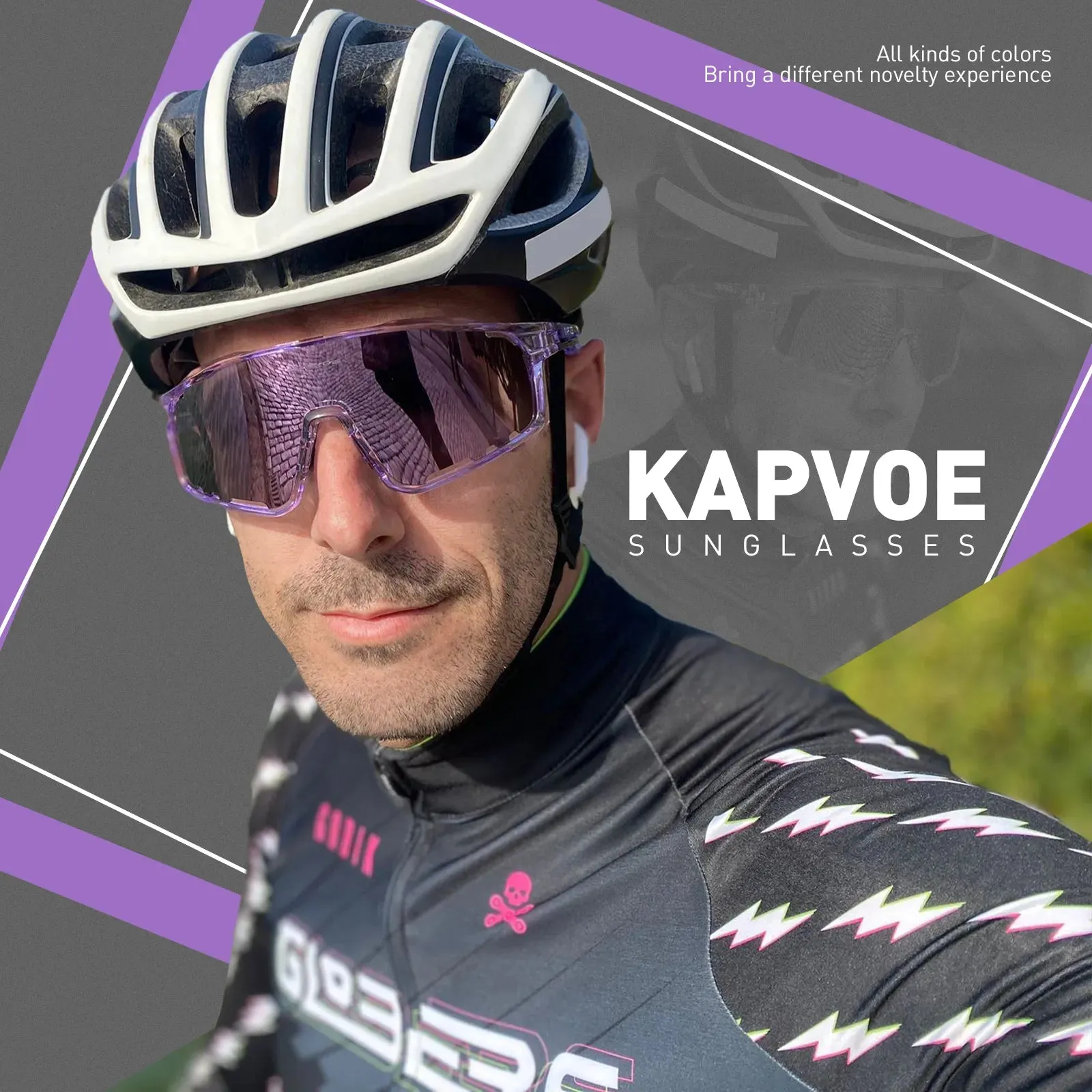 Kapvoe Cycling Glasses MTB Riding Running Sunglasses Polarized Skiing Fishing Climbing Goggles Man Woman Bike Bicycle Eyewear