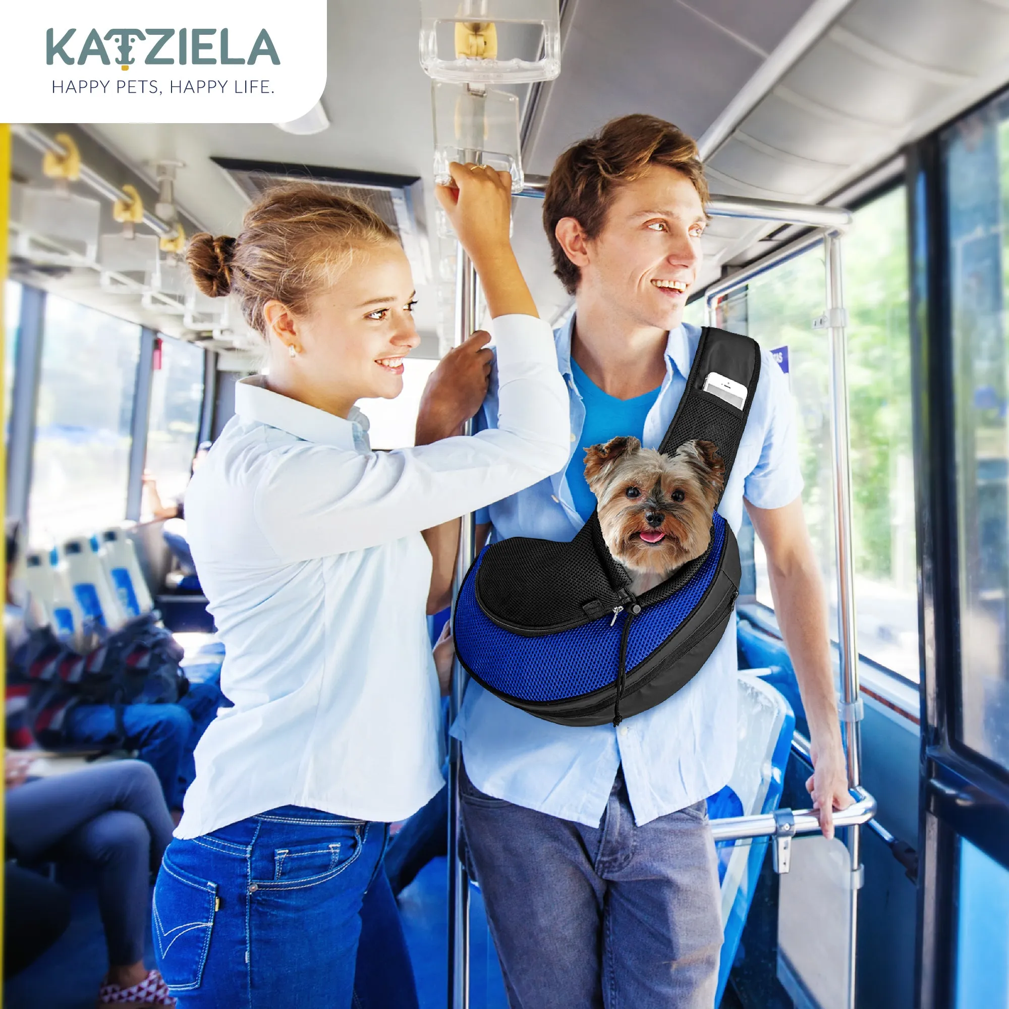 Katziela Expandable Sling Dog & Cat Carrier - Blue