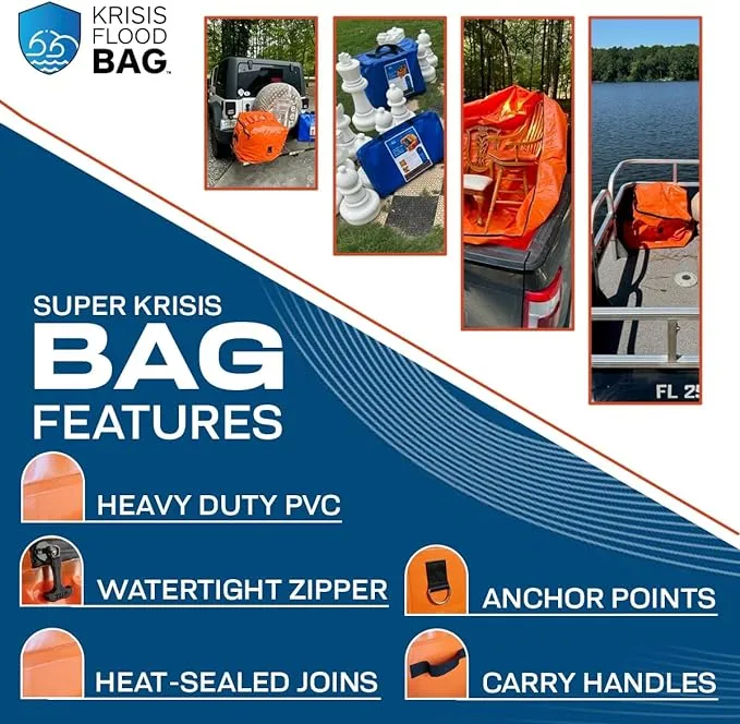 Krisis Flood Protection Bag Orange - Super/Large - 78 x 118 x 59 Deployed