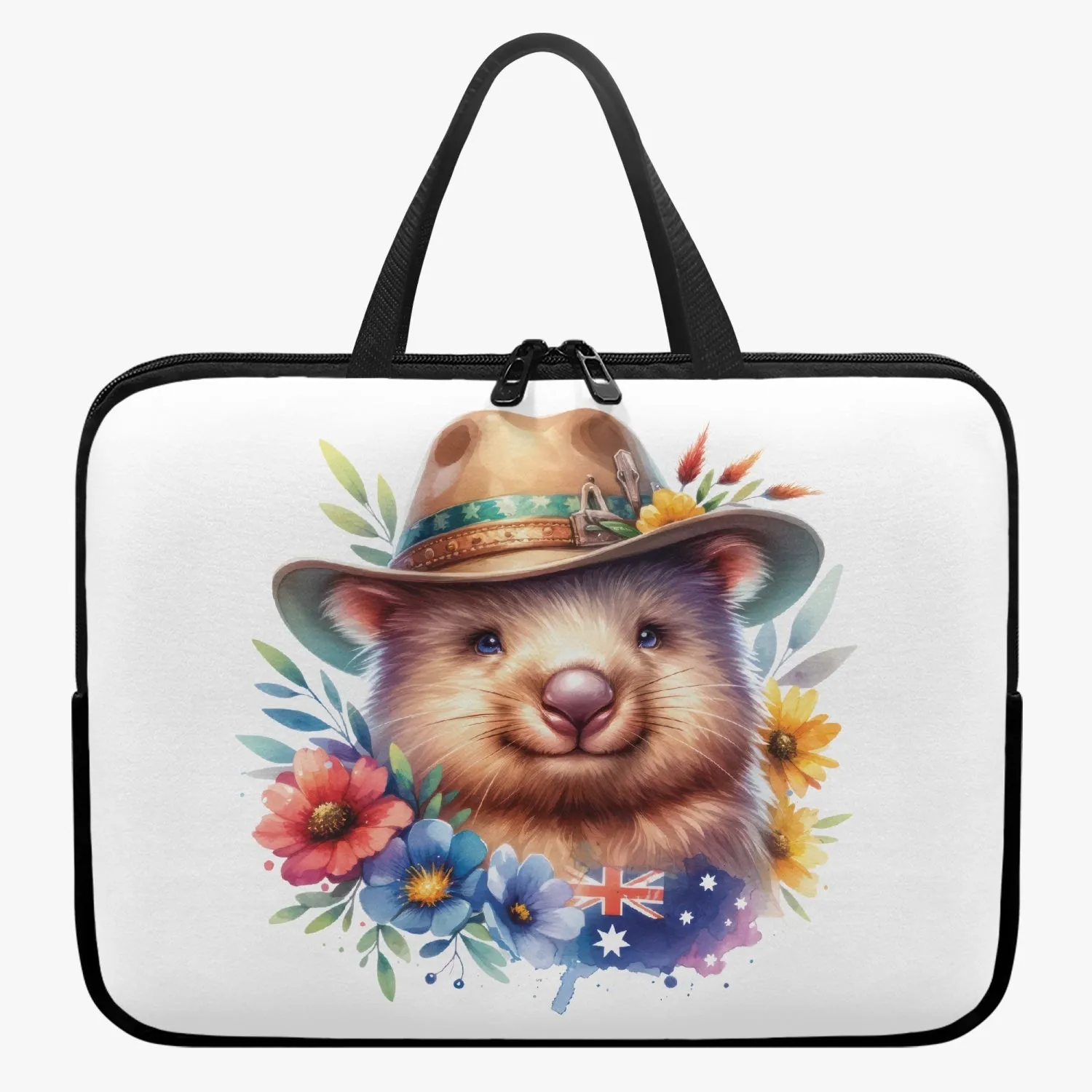 Laptop Sleeve with handles - Australian Animals - Wombat