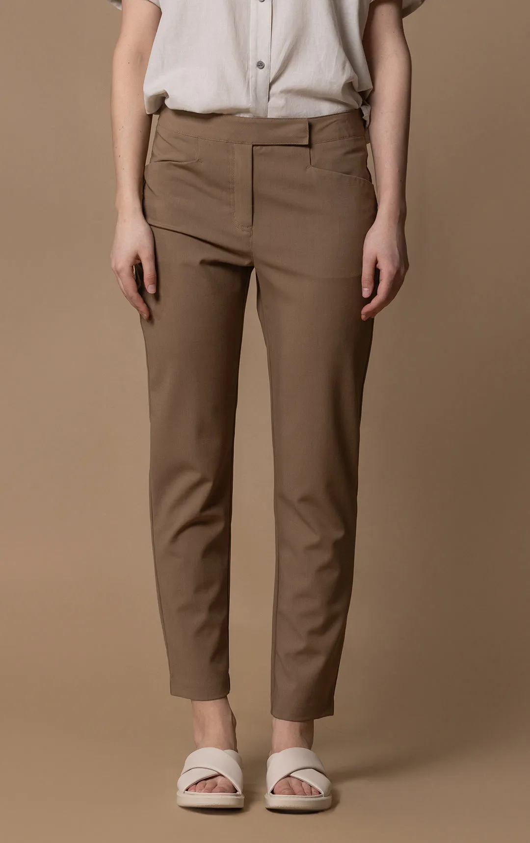 LIGHTWEIGHT WOOL BLEND SLIM LEG TROUSER - CLEARANCE