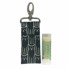 Lip Balm Bag - Cat Prints - Perfect Stocking Stuffer : Black