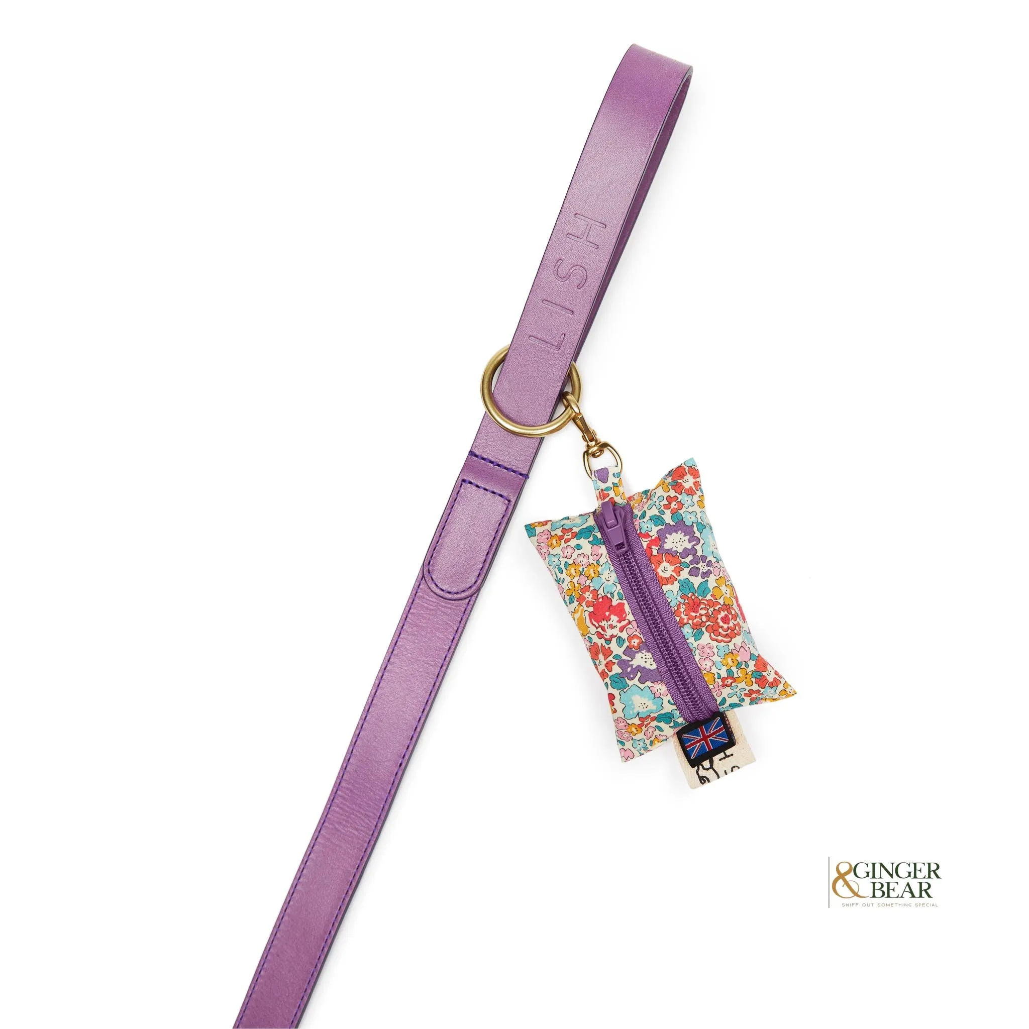 LISH Dog Poop Bag Dispenser: Jubilee Liberty Floral Purple