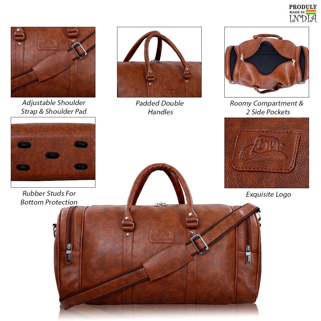 Luxurious Synthetic Leather Cabin Luggage Travel Duffel Bag