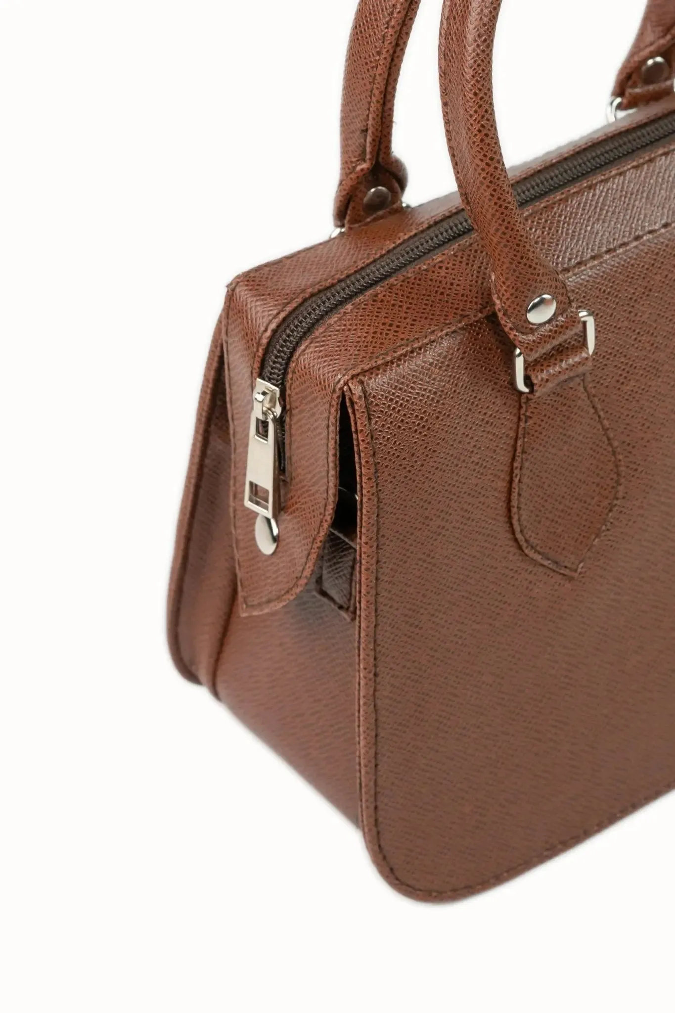 MARGAUX Top Handle Sling Bag in Choco Brown