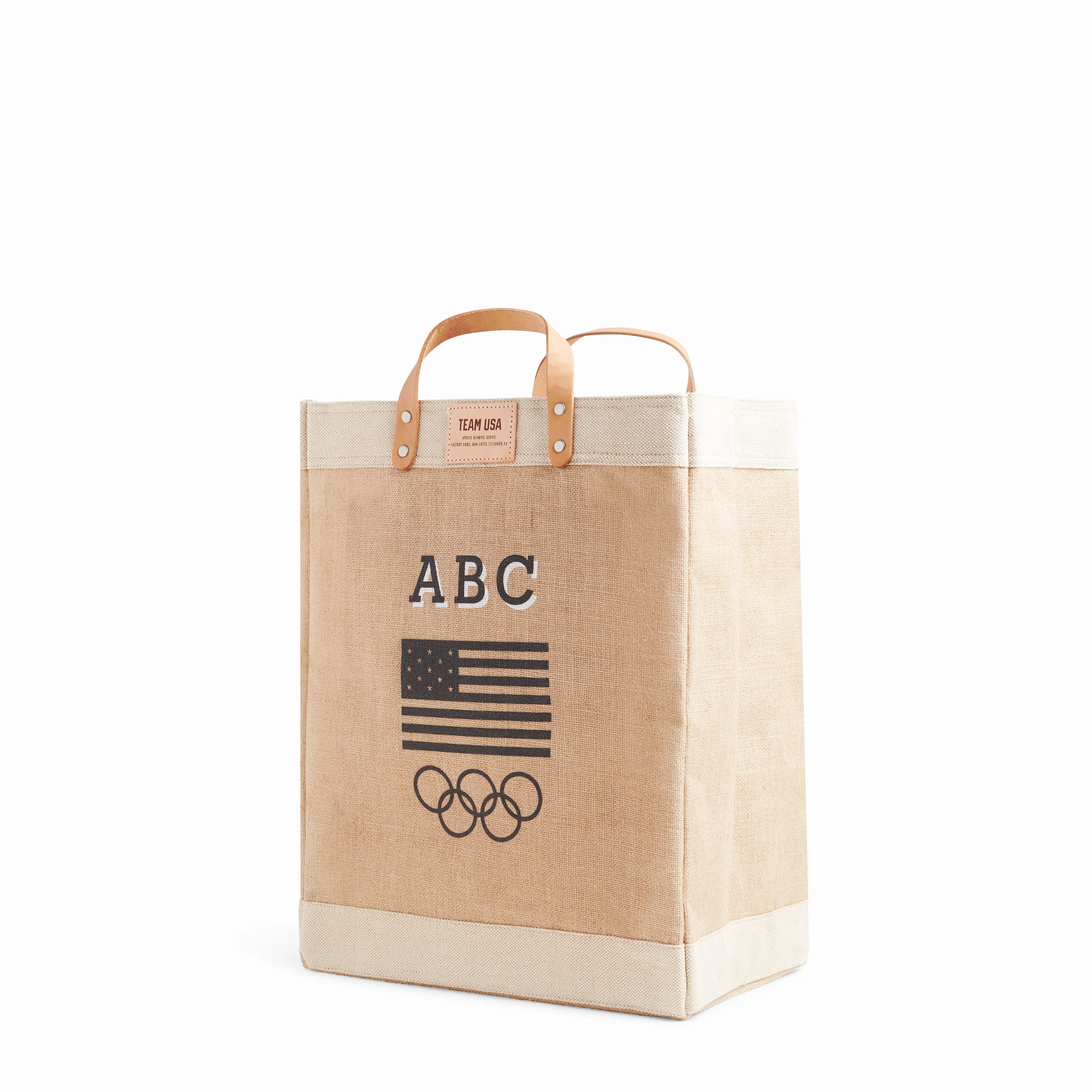 Market Bag in Natural for Team USA "Black and White"