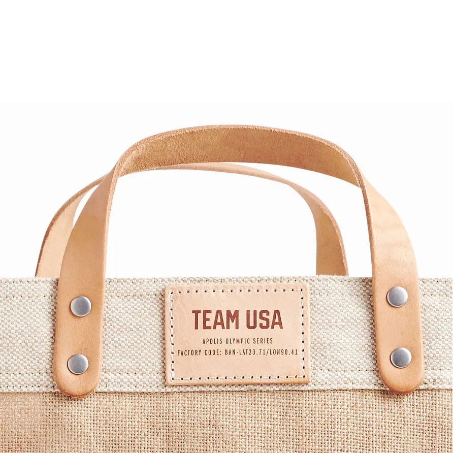 Market Bag in Natural for Team USA "Black and White"