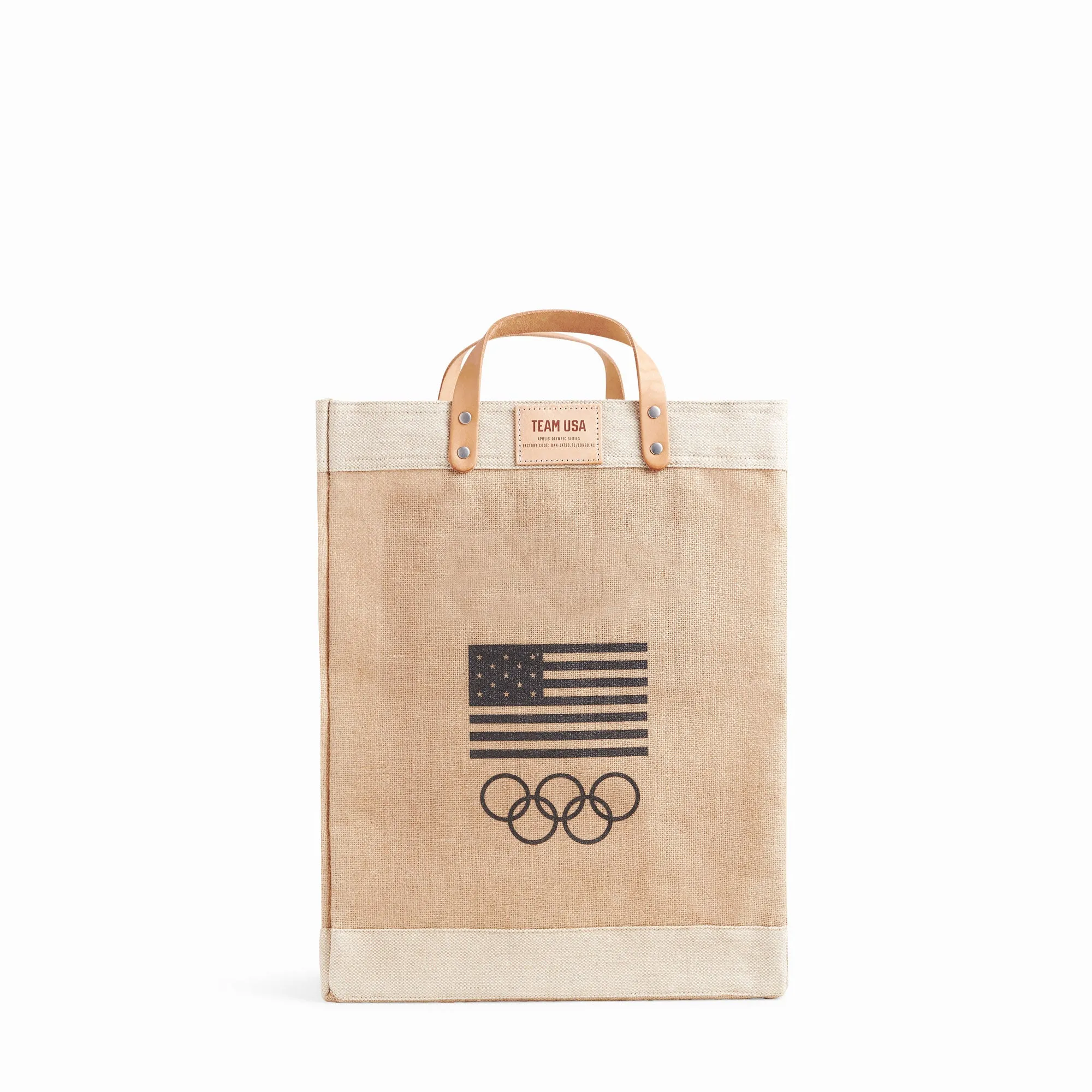 Market Bag in Natural for Team USA "Black and White"