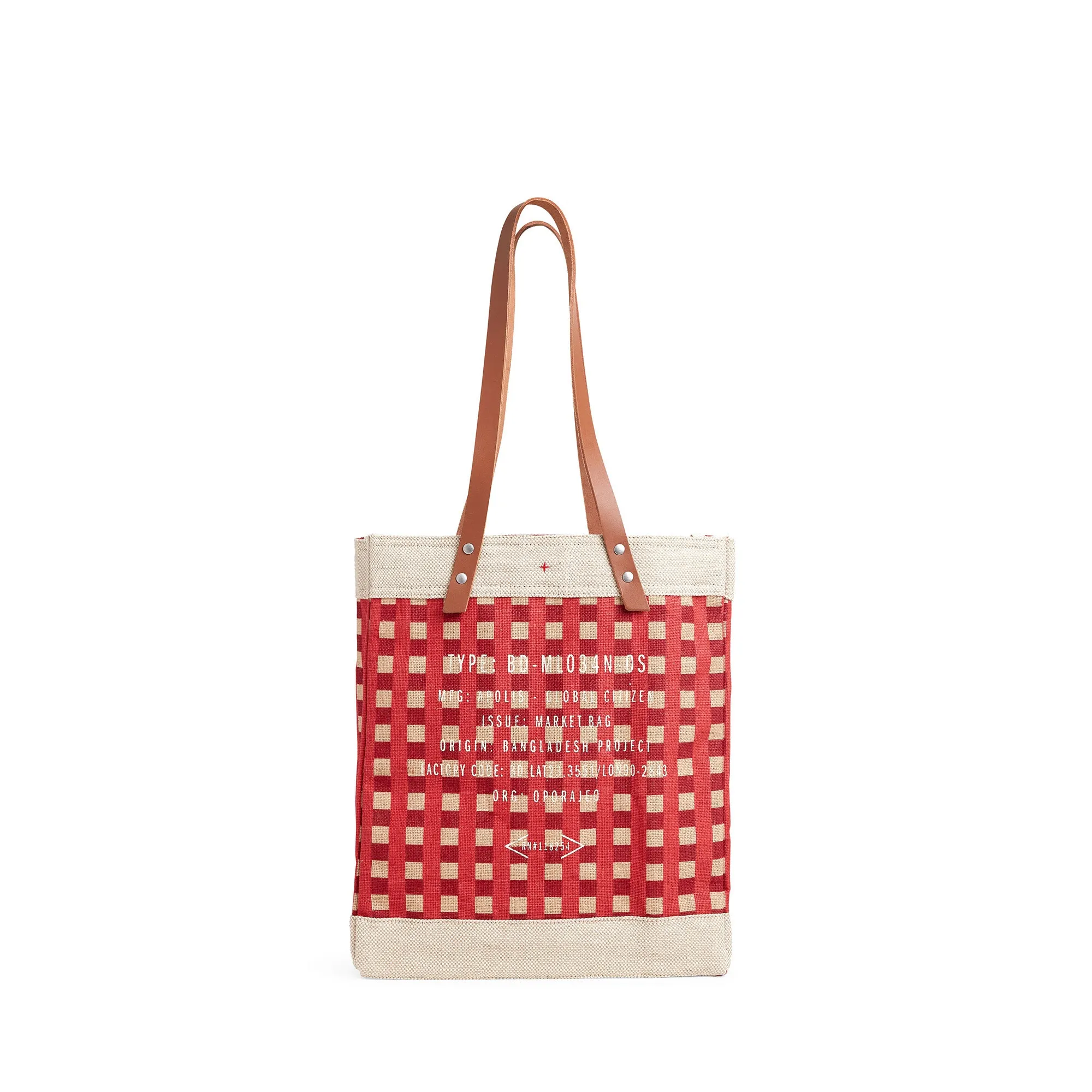 Market Tote in Red Gingham