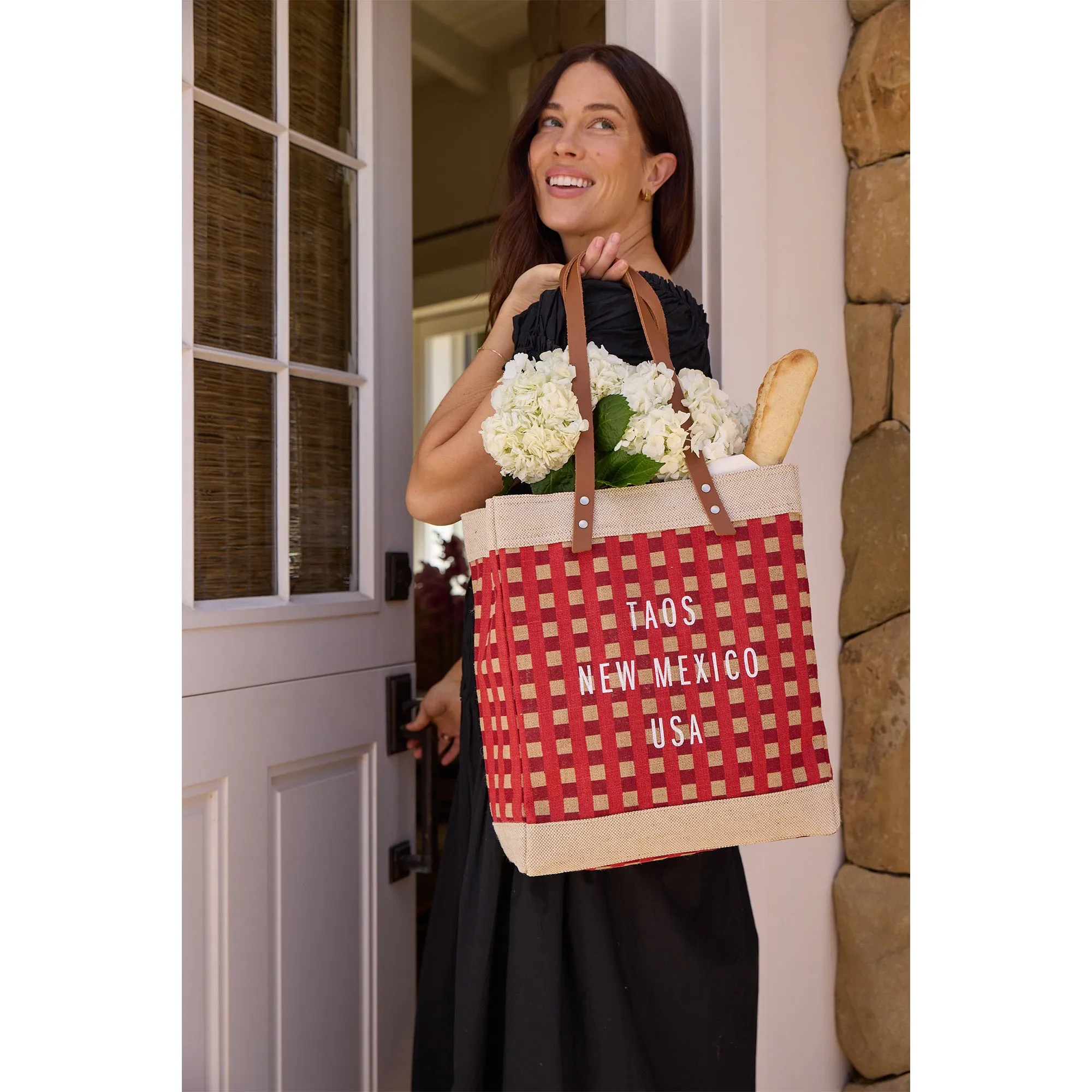 Market Tote in Red Gingham