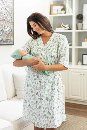 Morgan Robe & Sage Baby Receiving Gown Set