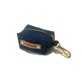 Navy Herringbone Waste Bag Dispenser