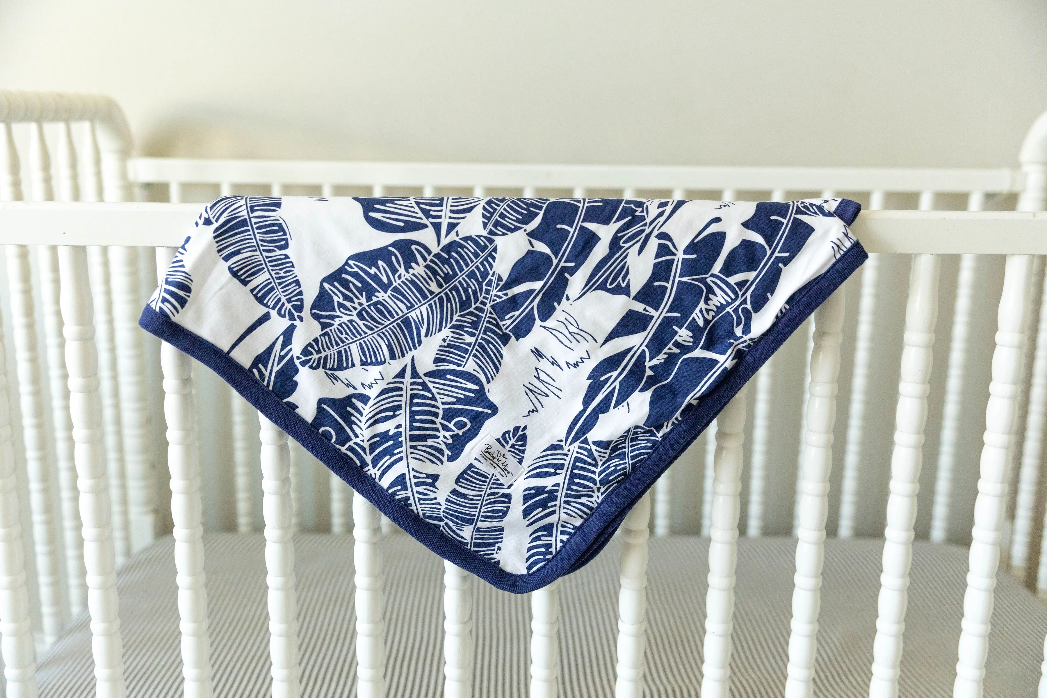 Navy Robe & Serra Newborn Swaddle Blanket Set