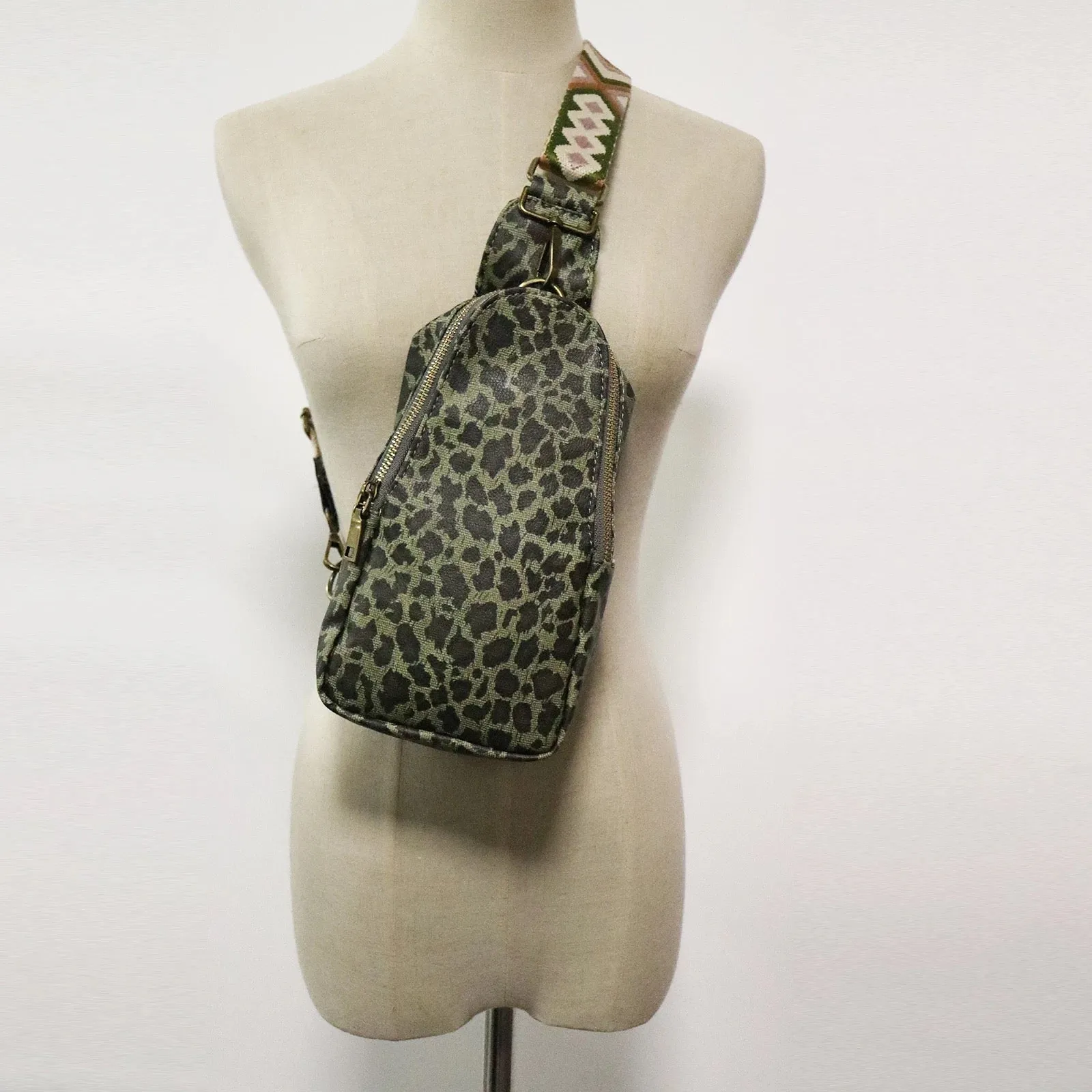 *NEW Sling Crossbody - Olive Animal