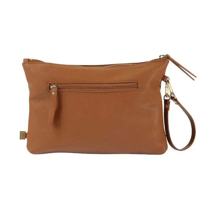 OiOi Nappy Changing Pouch - Chestnut Brown Vegan Leather