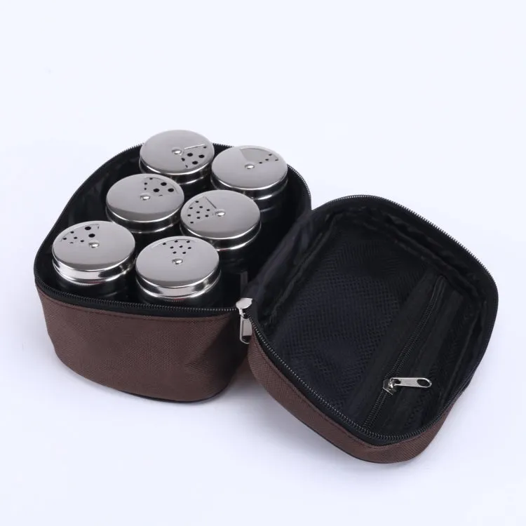 Outdoor Barbecue Stainless Steel Portable Spice Jar Suit