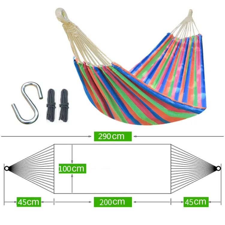 Outdoor Double Thickened Canvas Hammock Indoor Swing, Size:200x100cm(Dark Blue)