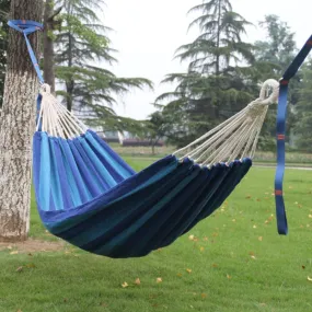 Outdoor Double Thickened Canvas Hammock Indoor Swing, Size:200x100cm(Dark Blue)