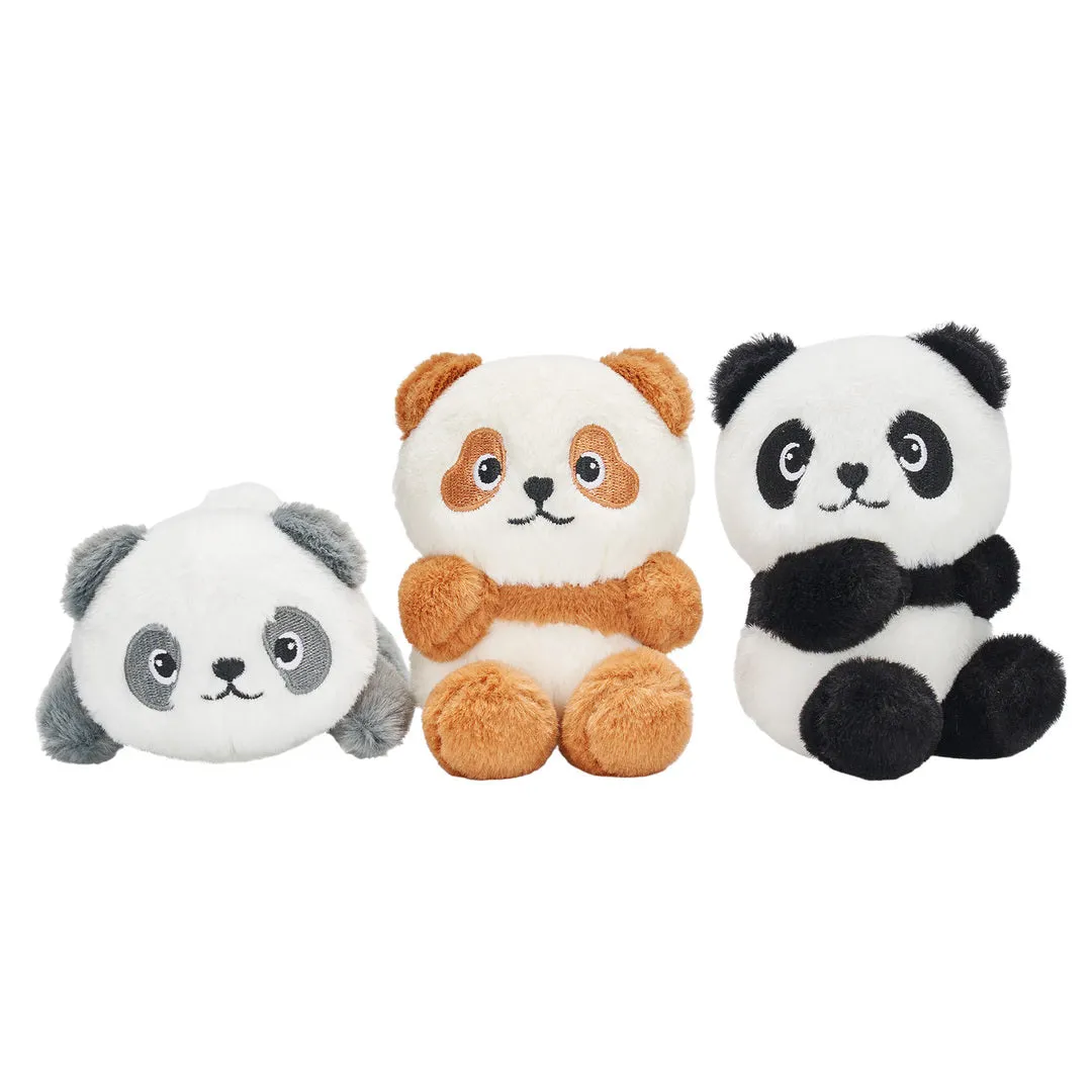 Panda Family with 3 Babies Plush Playset Animals Stuffed Gift Set for Toddler