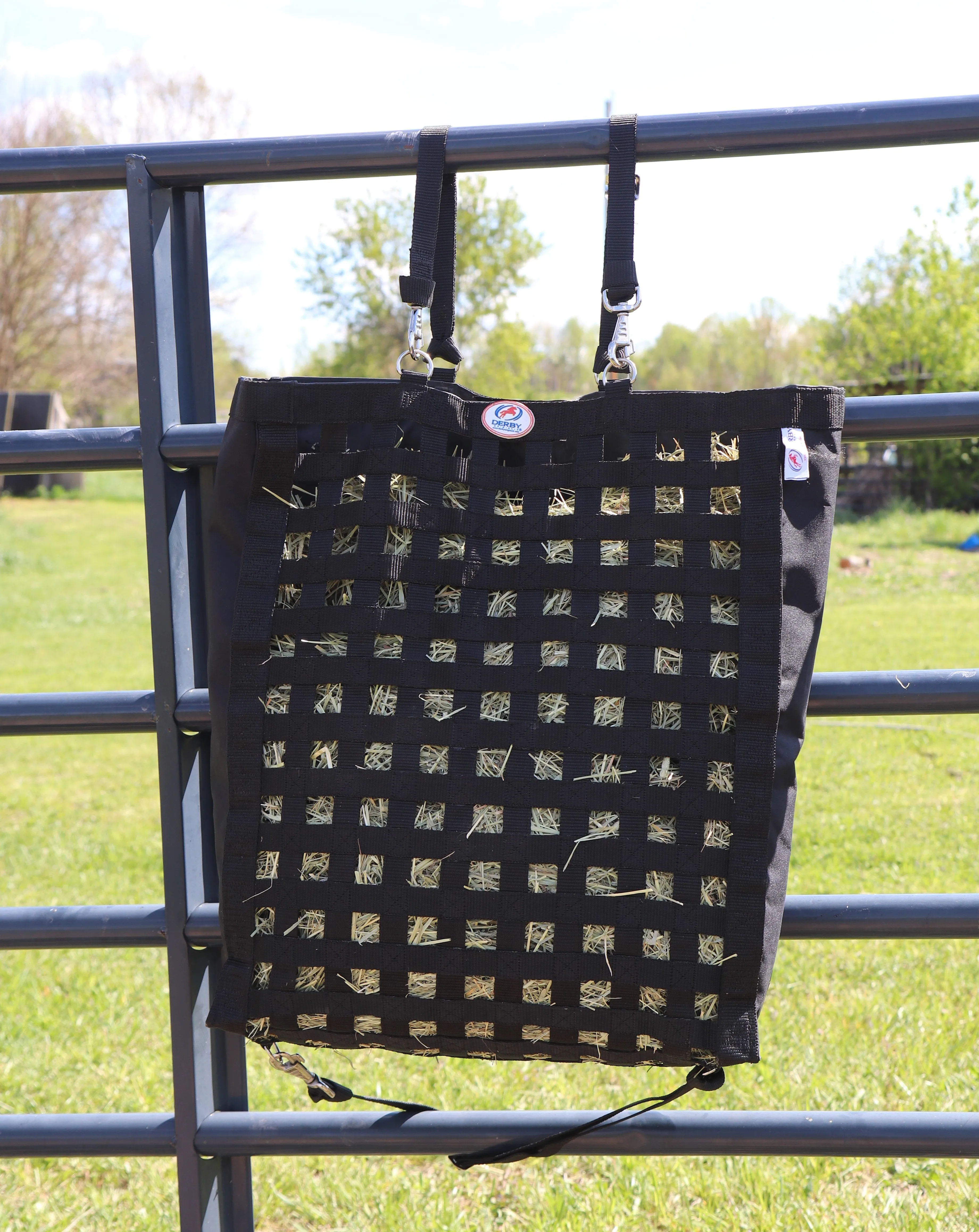 Paris Tack Ultra Slow Feeder Horse Hay Bag with Super Tough Bottom with  1" Square Openings and 6 Month Warranty