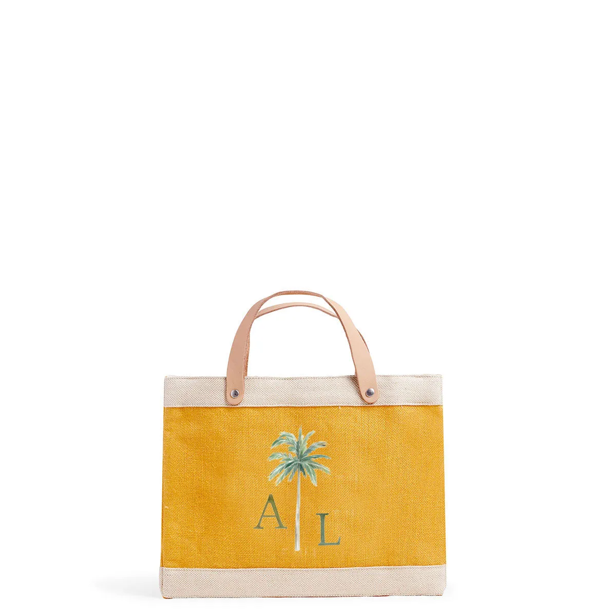 Petite Market Bag in Gold Palm Tree by Amy Logsdon