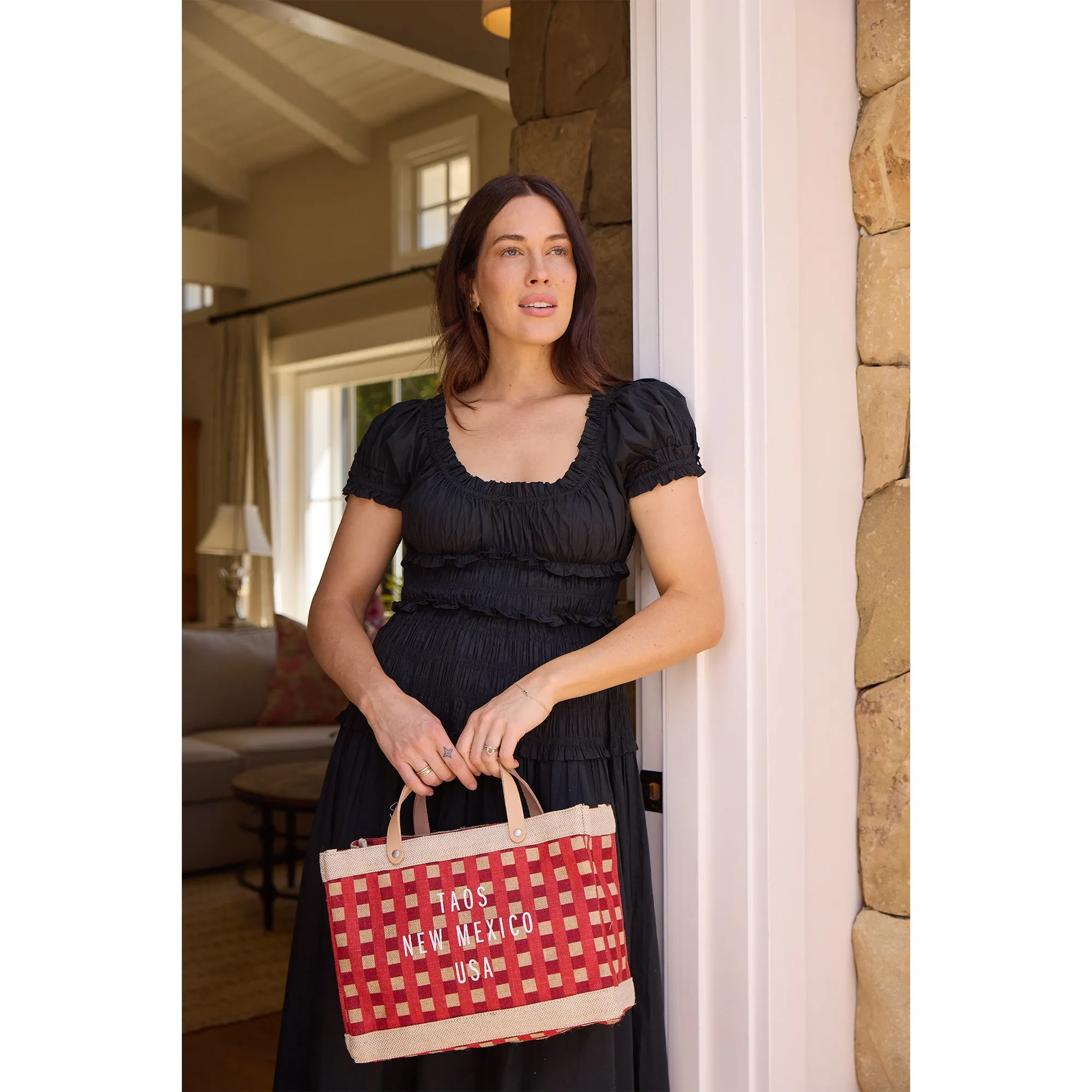 Petite Market Bag in Red Gingham