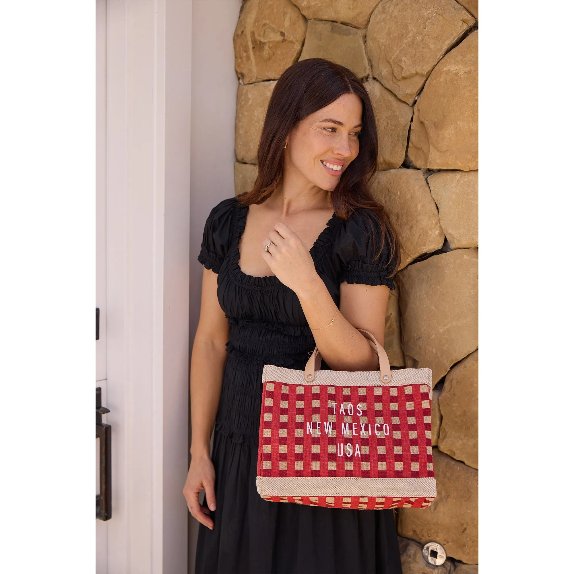 Petite Market Bag in Red Gingham