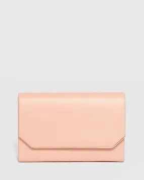 Pink Penny Flap Clutch Bag