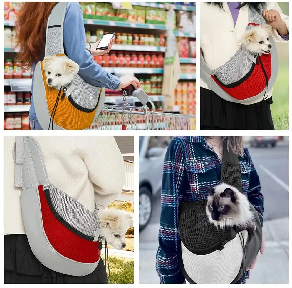 Portable Pet Dog Carrier – Breathable Outdoor Travel Crossbody Shoulder Bag for Cats & Small Dogs