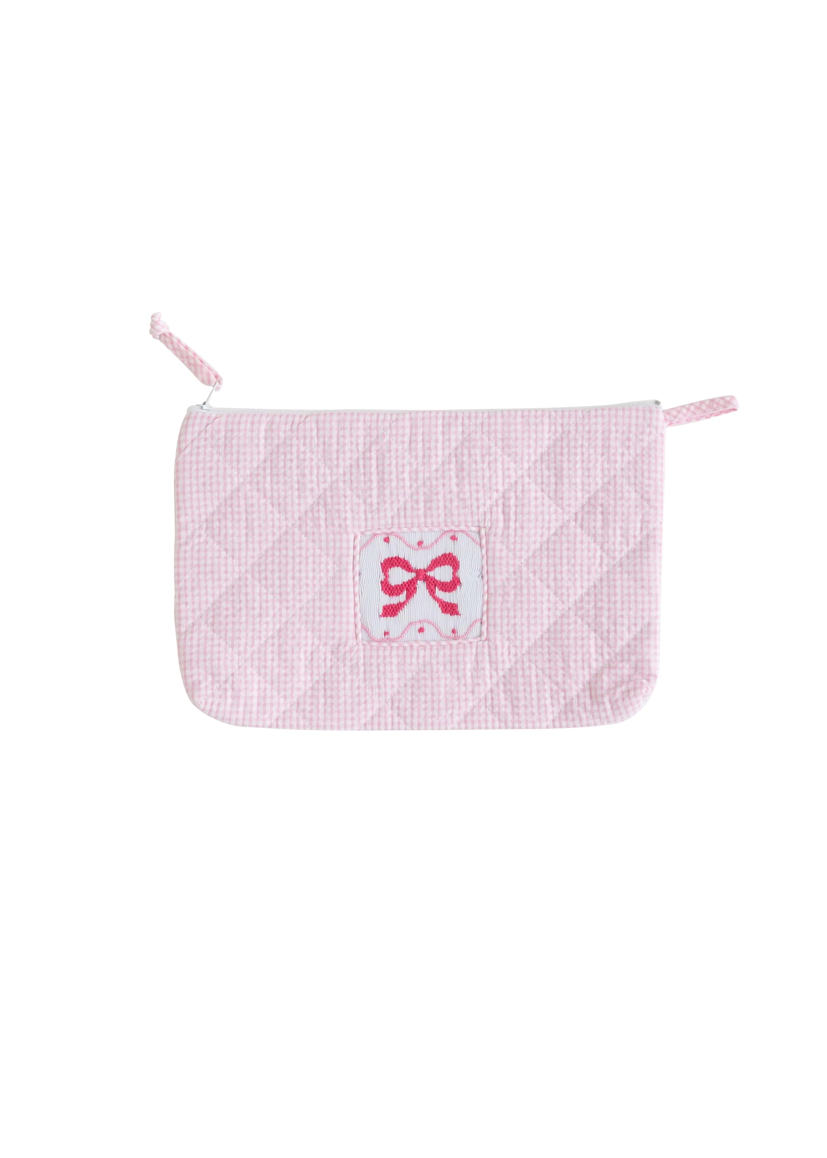 Quilted Luggage - Pink Bow