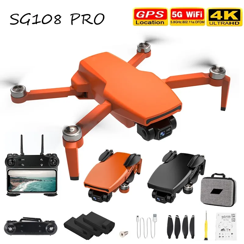 RC Drone ZLL SG108 PRO 5G WIFI GPS 4K HD Camera 2-axis Gimbal Brushless  Quadcopter