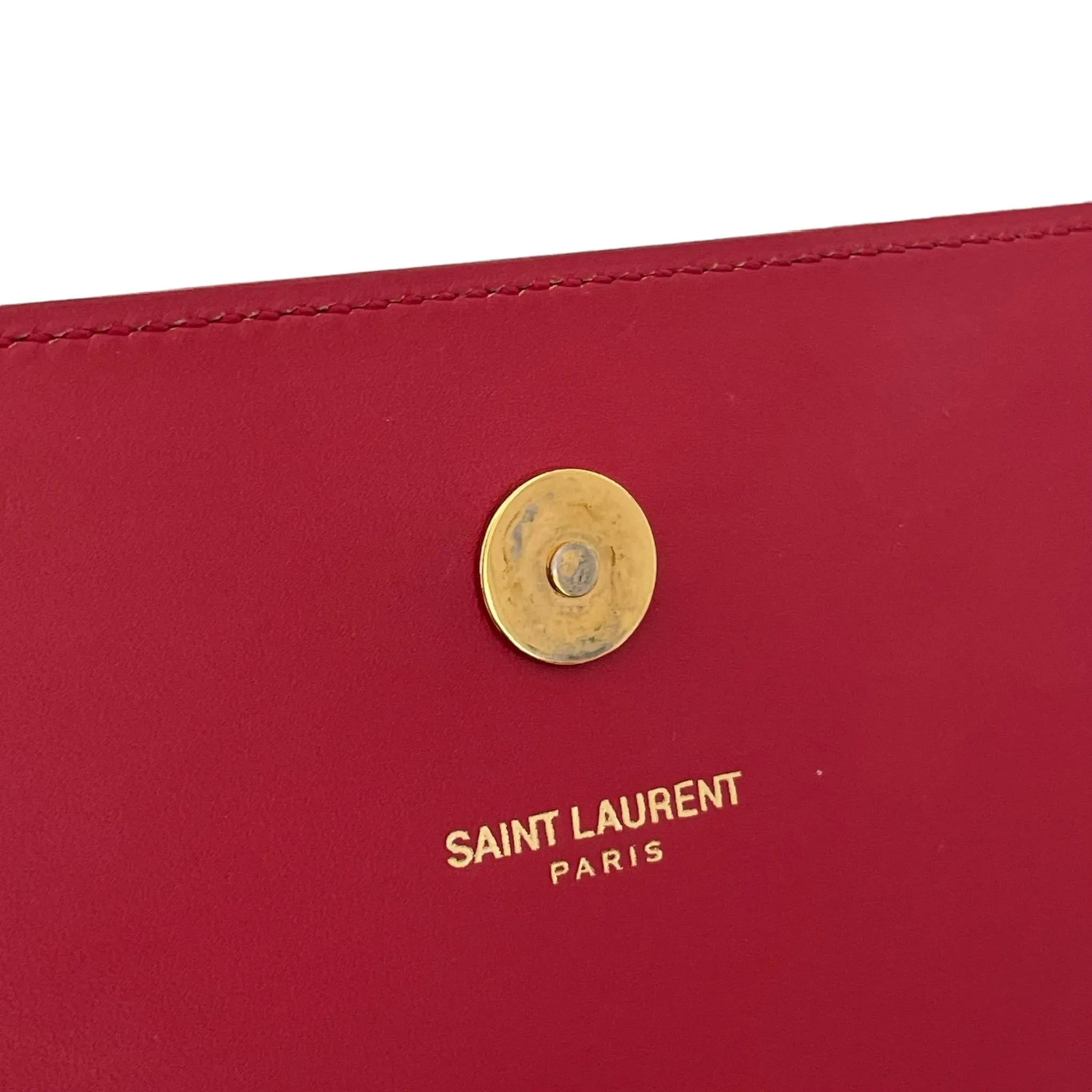 Red YSL Logo Clutch