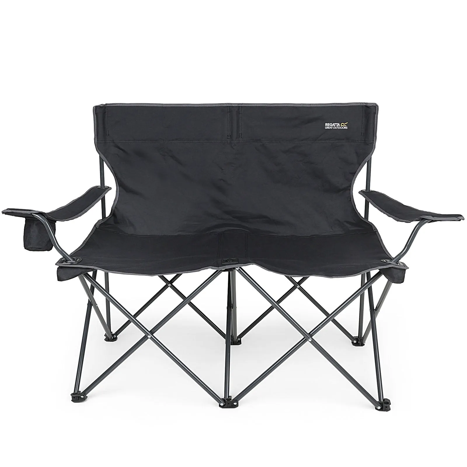 Regatta Isla Double Foldable Lightweight Camping Chair With Storage Bag - Black