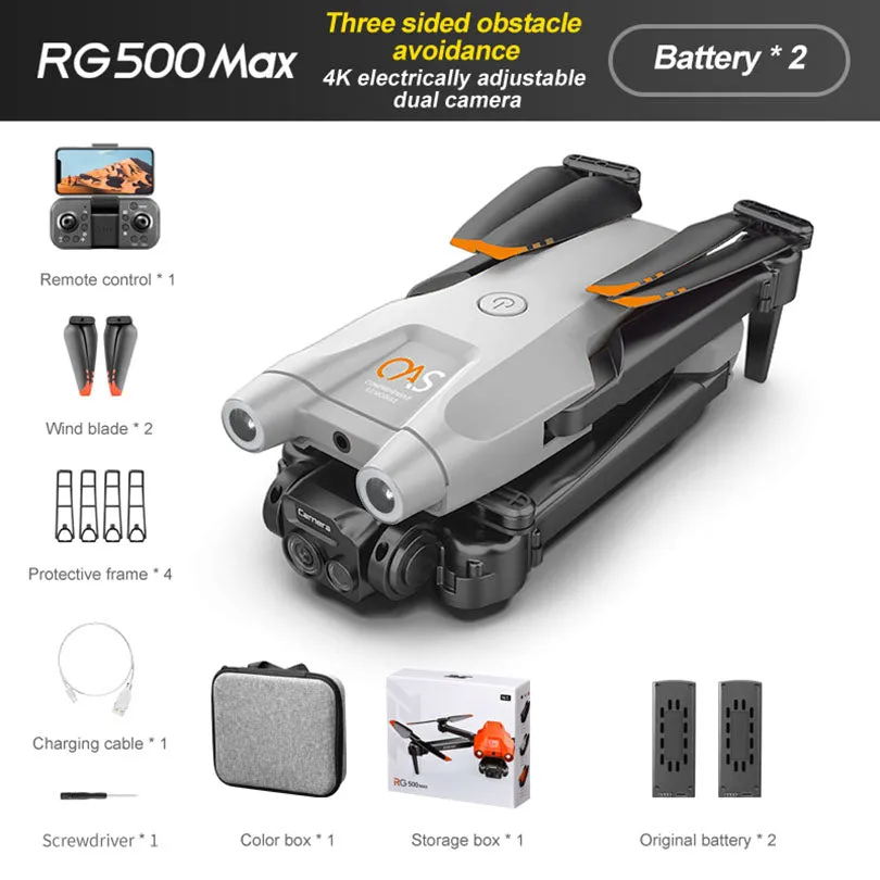 RG500 MAX RC Drone Brushless 4K Camera ESC WIFI FPV Three-Sided Obstacle Avoidance Folding Quadcopter