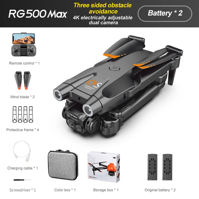 RG500 MAX RC Drone Brushless 4K Camera ESC WIFI FPV Three-Sided Obstacle Avoidance Folding Quadcopter