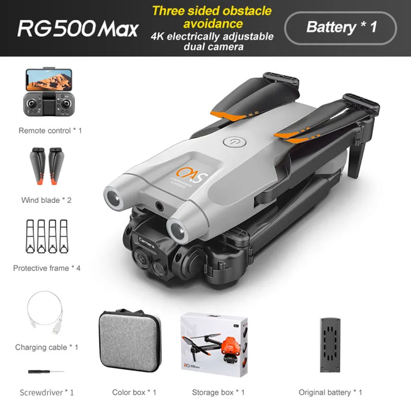 RG500 MAX RC Drone Brushless 4K Camera ESC WIFI FPV Three-Sided Obstacle Avoidance Folding Quadcopter