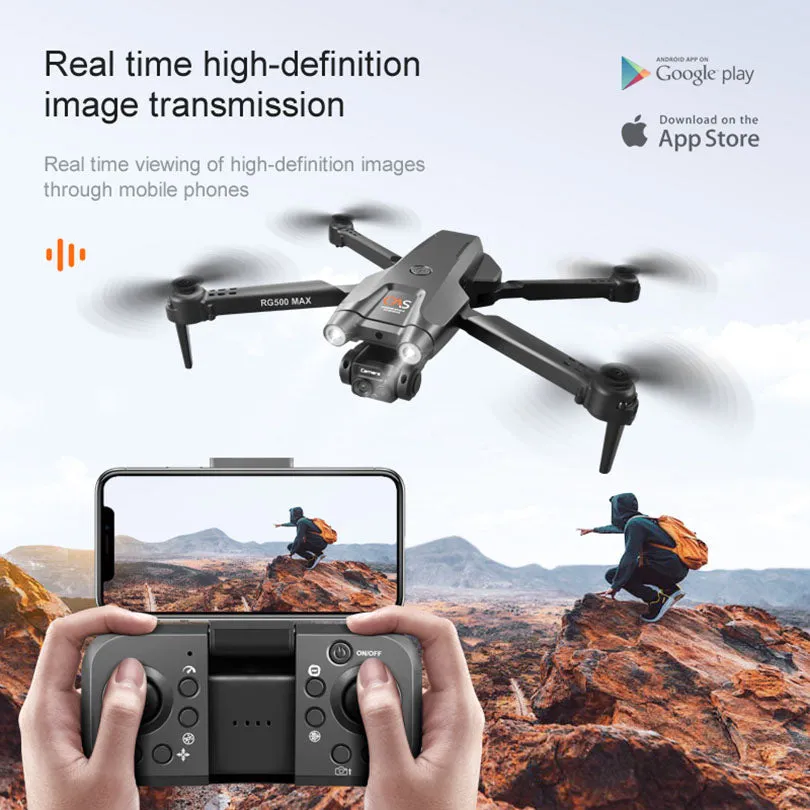 RG500 MAX RC Drone Brushless 4K Camera ESC WIFI FPV Three-Sided Obstacle Avoidance Folding Quadcopter